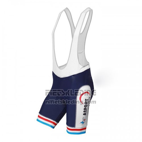 2016 Fietskleding Luxemburg Blauw en Wit Korte Mouwen en Koersbroek